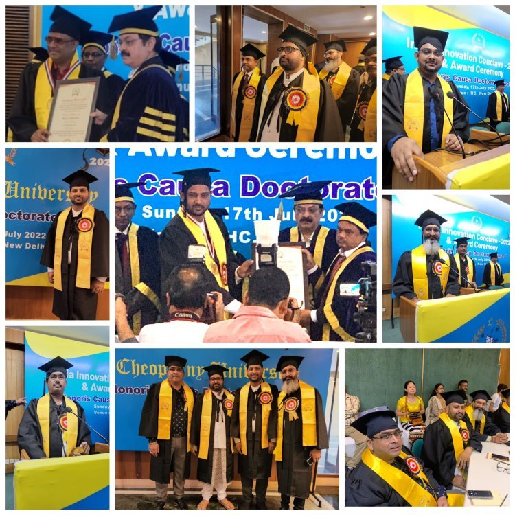 Dr. Punit K Dwivedi was honored with the degree of Doctorate of Literature (D.Litt) by Theophany University