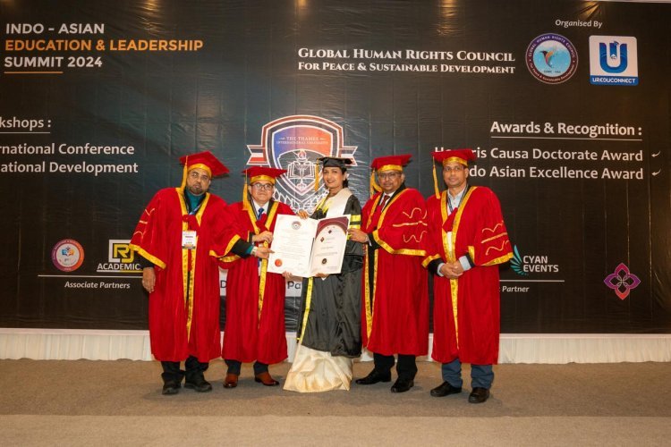 Eesha Agarwal Honored with Doctorate in Fine Arts and Social Media Management by Thames University, Pattaya