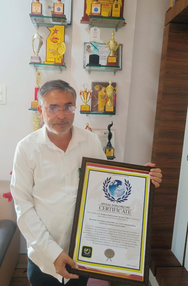 CA Shankar Ghanshamdas Andani Sets a International Record Recognized by official world records India